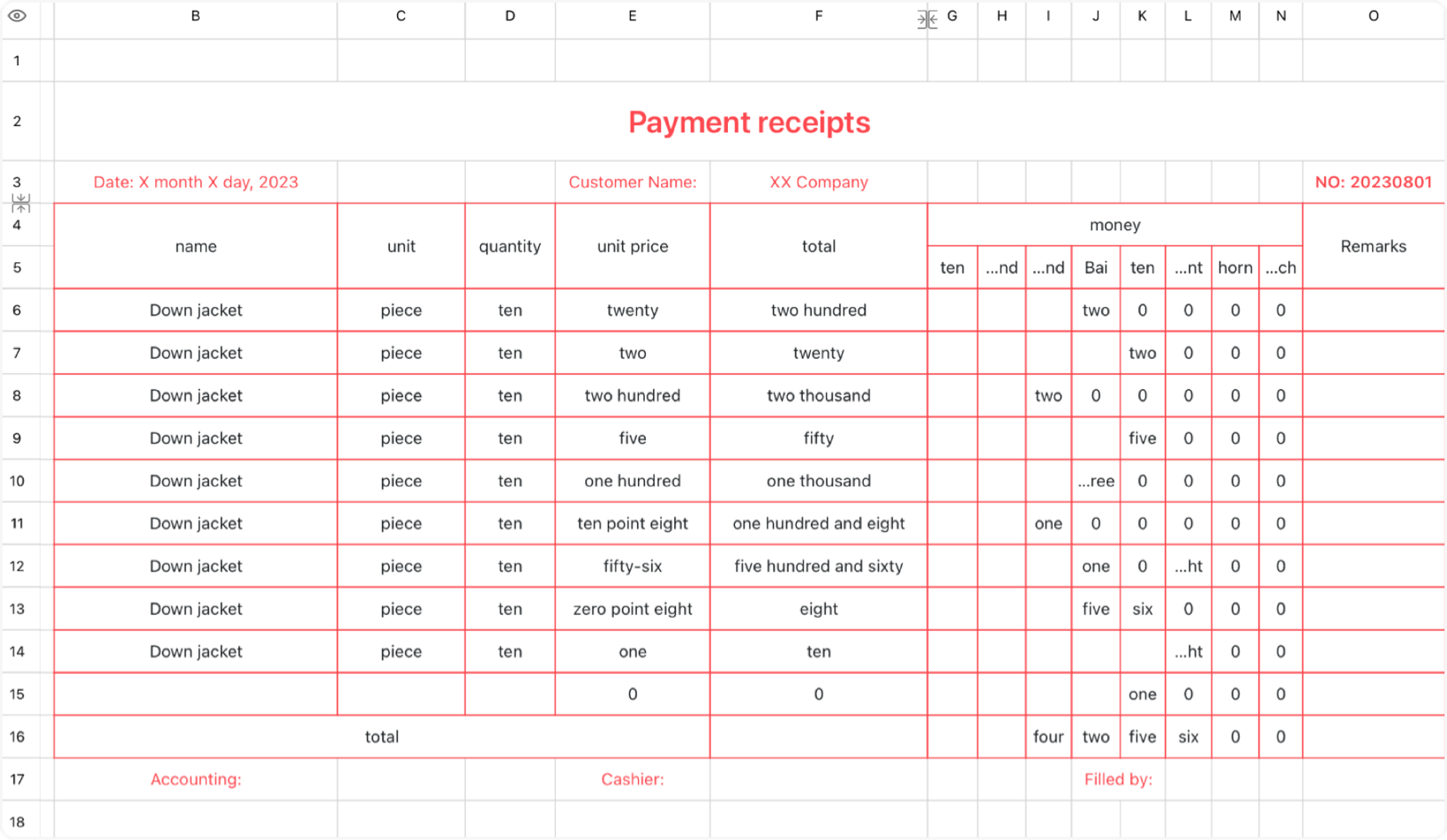 Receipt notes 1